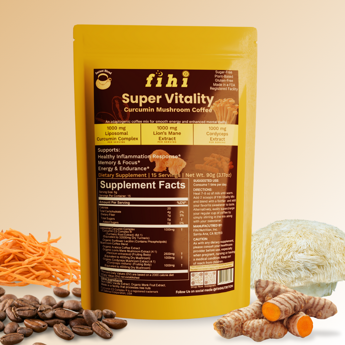 Super Vitality - Curcumin Mushroom Coffee