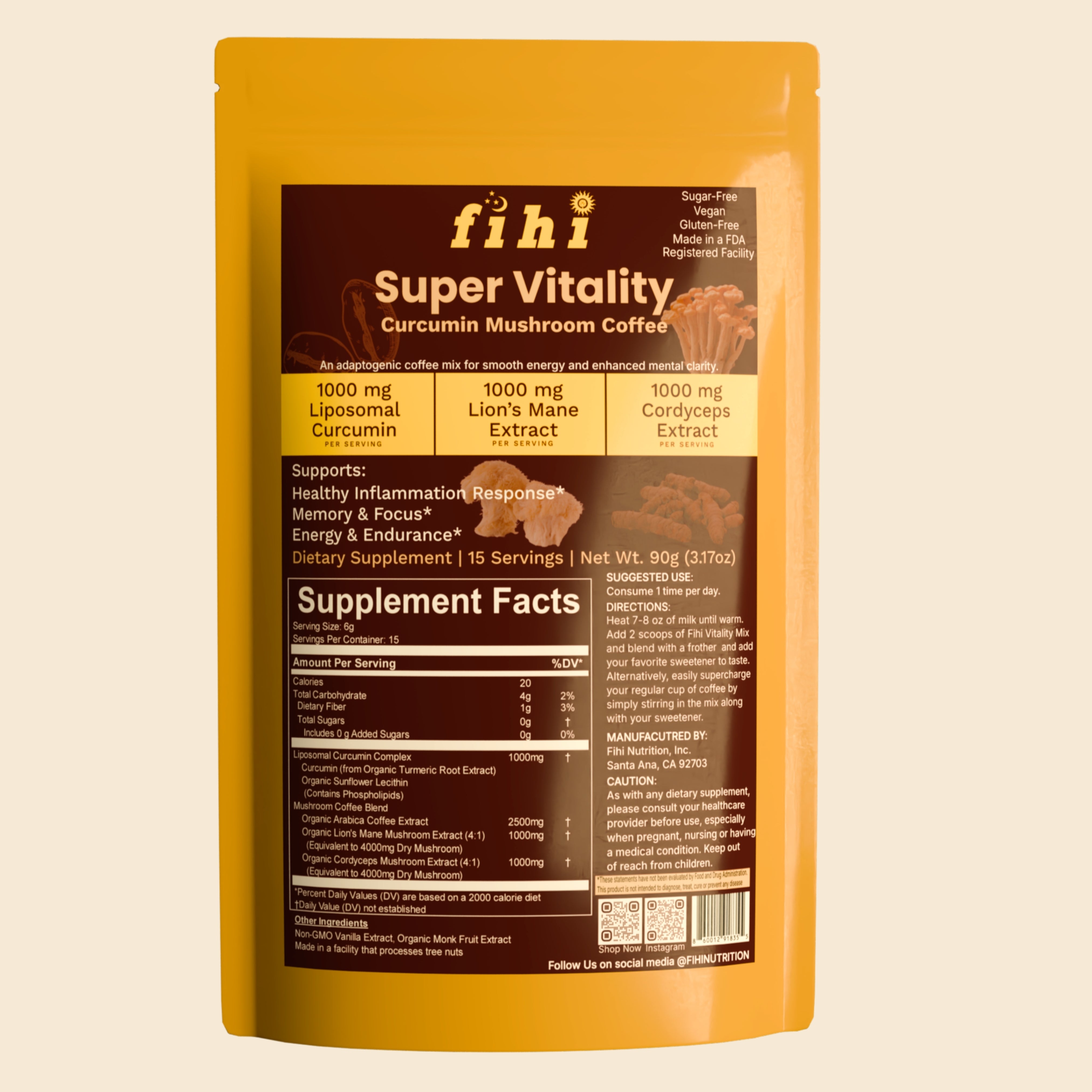 Super Vitality - Curcumin Mushroom Coffee