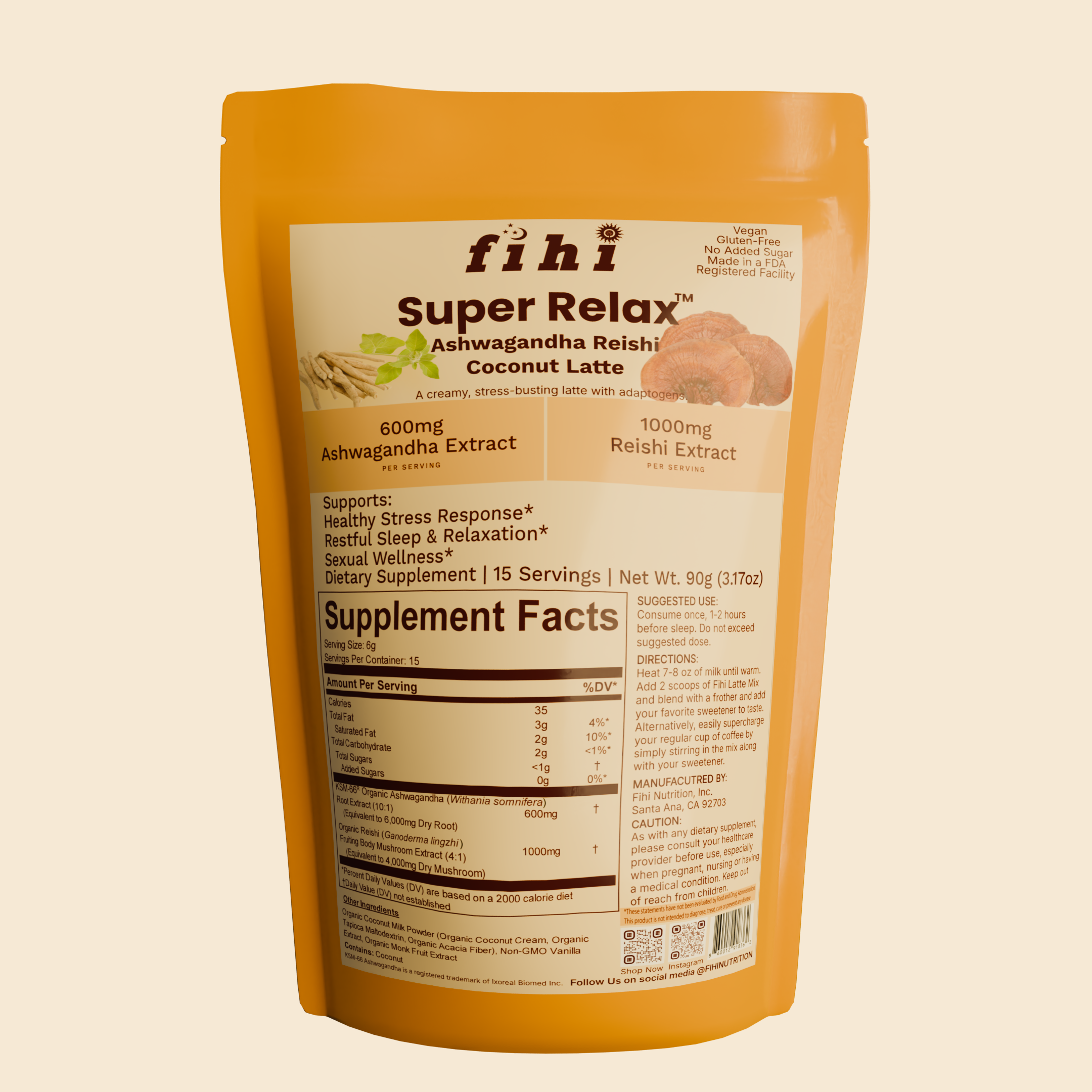 Super Relax - Ashwagandha Reishi Coconut Latte