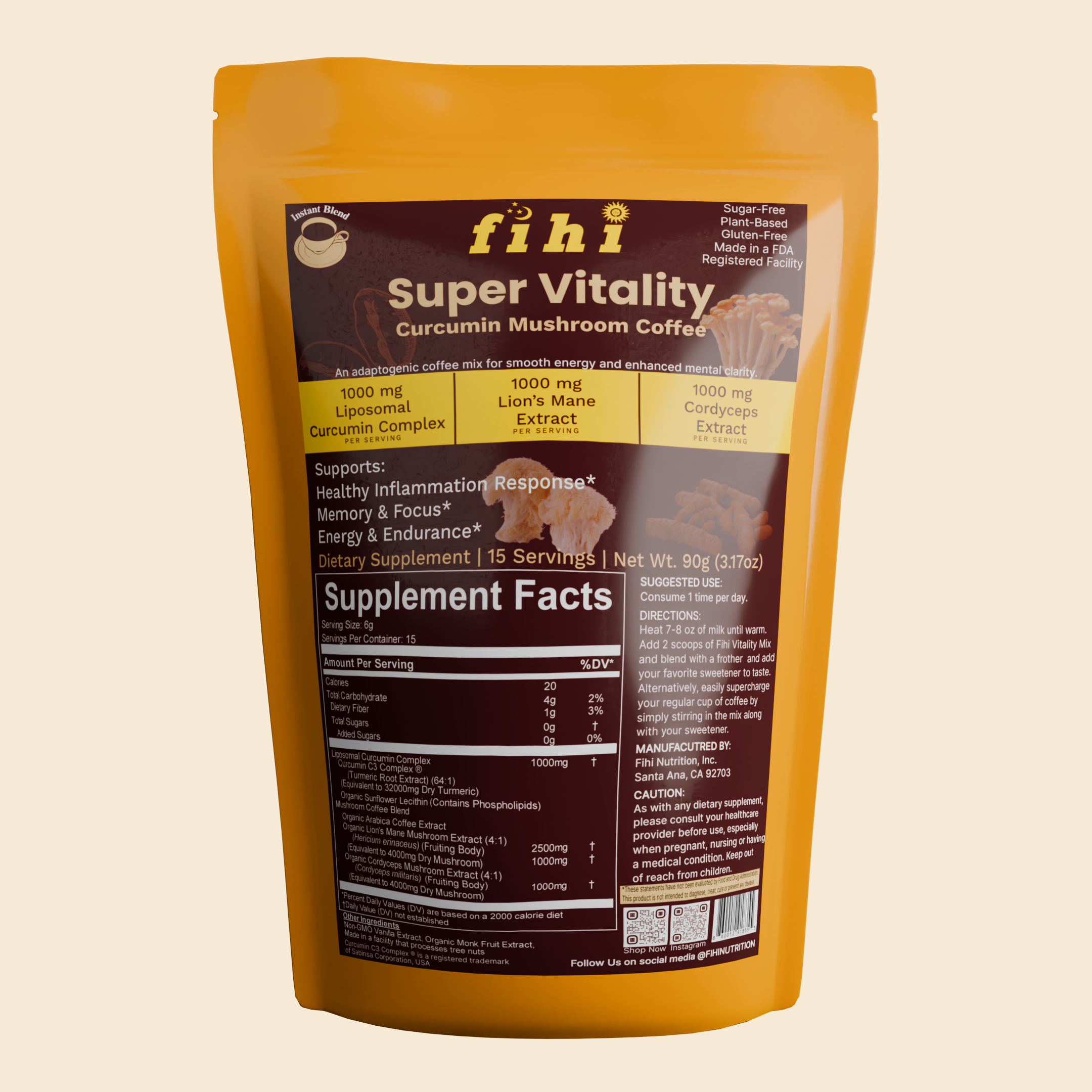 Super Vitality - Curcumin Mushroom Coffee