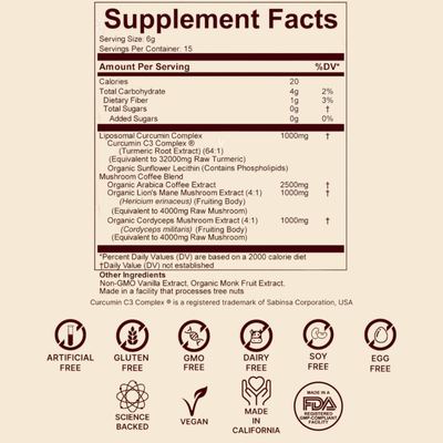Super Vitality - Curcumin Mushroom Coffee