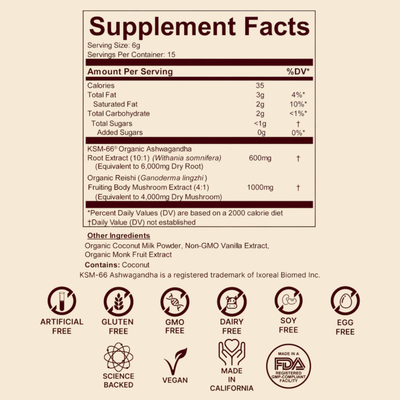 Super Relax - Ashwagandha Reishi Coconut Latte